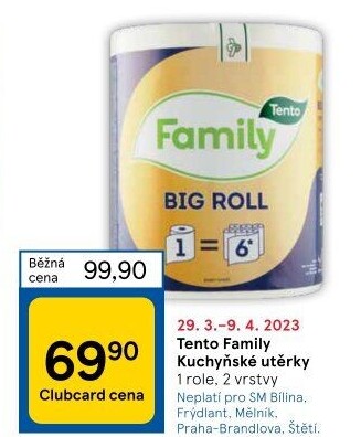 Utěrky kuchyňské 2vrstvé Family Big roll Tento
