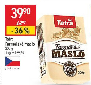 Máslo farmářské Tatra