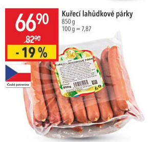 Párky kuřecí lahůdkové DZ Klatovy