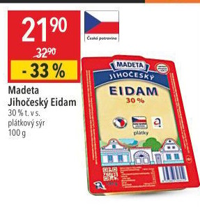 Sýr Eidam Jihočeský 30% Madeta