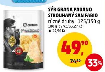 Sýr strouhaný Grana Padano San Fabio