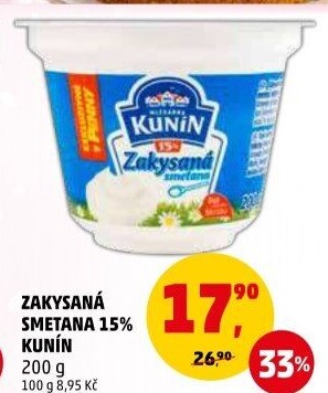 Zakysaná smetana Kunín 15%