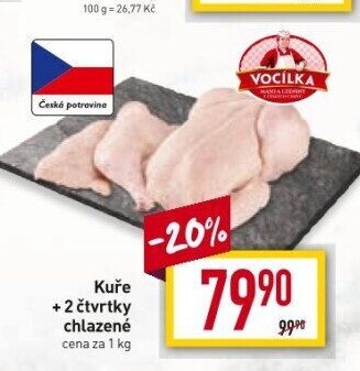 Kuře + 2 čtvrtky Vocílka