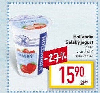 Ochucený jogurt selský Hollandia