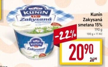Zakysaná smetana Kunín 15%