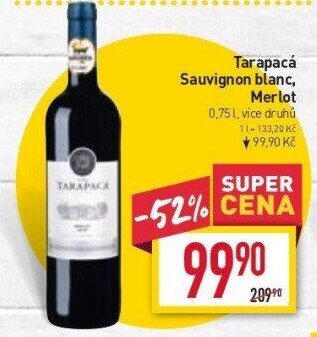 Víno Sauvignon Blanc Tarapaca