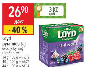 Čaj ovocný Loyd - pyramidový