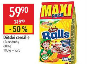 Cereálie Čokoládové kuličky Balls Bonavita