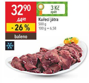 Játra kuřecí mražená