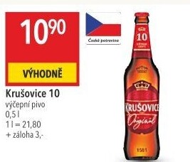 Pivo světlé výčepní 10° Krušovice