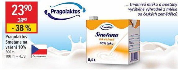 Smetana na vaření 10% Pragolaktos