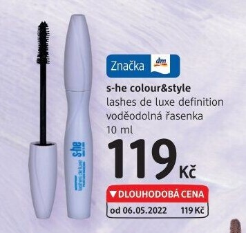 Řasenka voděodolná de luxe definition s-he color &amp