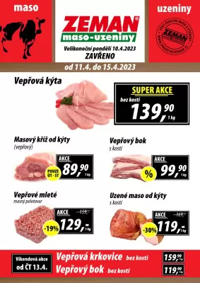 akční leták ZEMAN maso - uzeniny 11.4.2023-15.4.2023