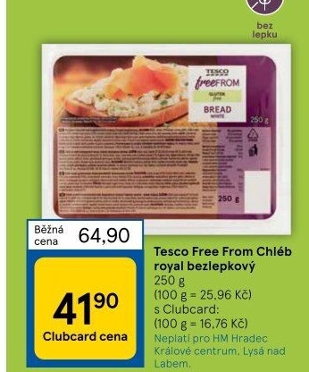 Chléb bez lepku Tesco Free From