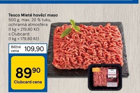 Hovězí mleté maso Tesco