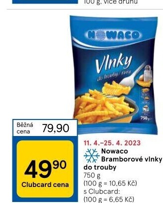 Hranolky vlnky mražené Nowaco