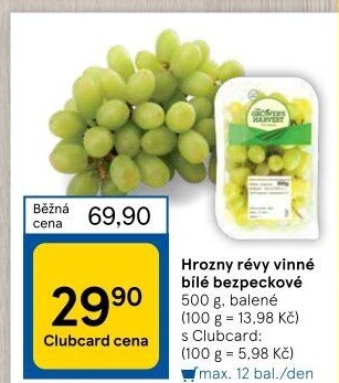 Hrozny bílé bezsemenné The Grower'