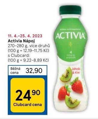 Jogurtový nápoj Activia Danone