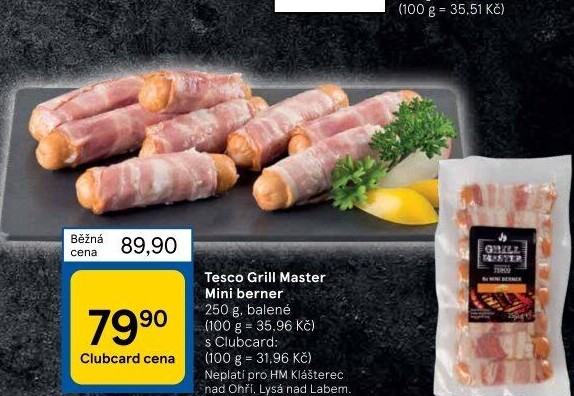 Miniberner se slaninou Grill Master Tesco
