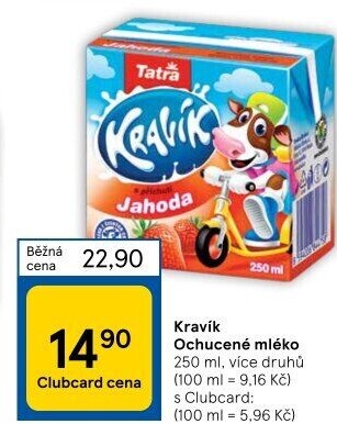 Nápoj mléko ochucené Kravík Tatra
