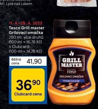 Omáčka grilovací Grill Master Tesco