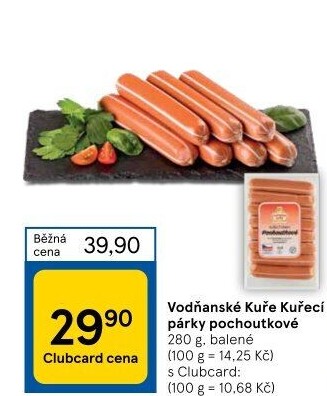 Párky kuřecí pochoutkové Vodňanské kuře