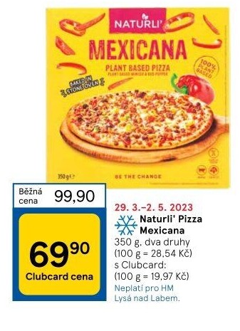 Pizza mražená Vegan Naturli'