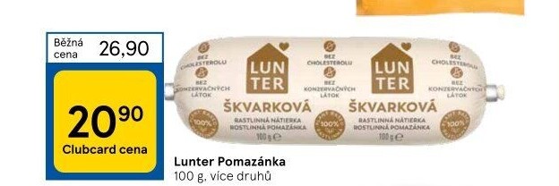 Rostlinné pomazánky Lunter