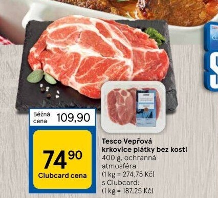 Vepřová krkovice bez kosti Tesco