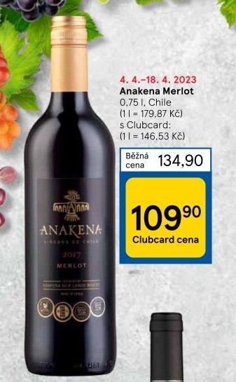 Víno Merlot Anakena