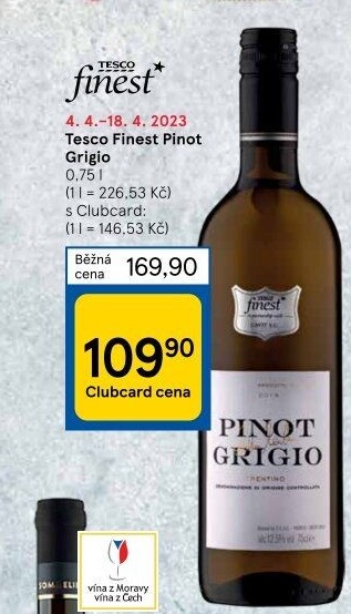 Víno Pinot Grigio Tesco Finest