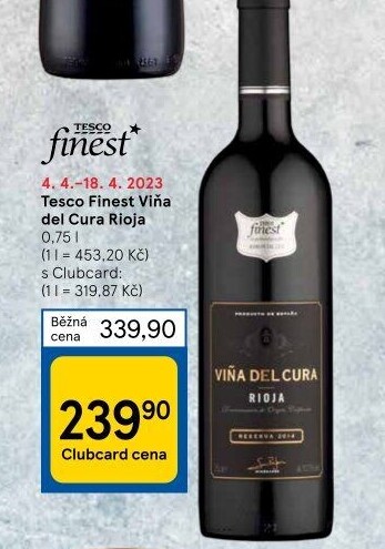 Víno Vińa del Cura Reserva Rioja Tesco Finest