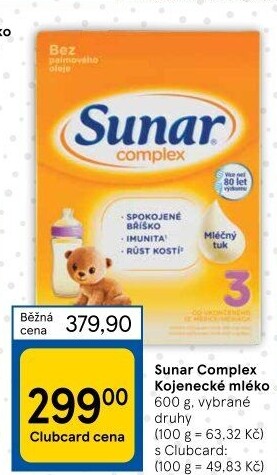 Kojenecká výživa Sunar Complex