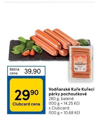Párky kuřecí pochoutkové Vodňanské kuře