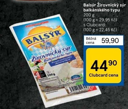 Sýr Balsýr Mlékárna Žirovnice