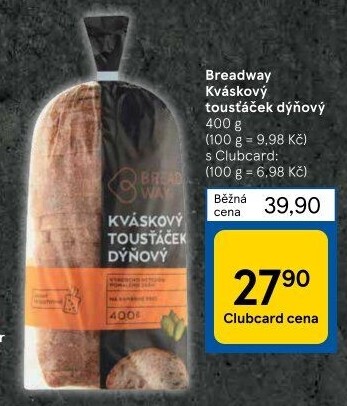 Toustový chléb kváskový dýňový Breadway
