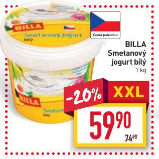 Bílý jogurt smetanový Billa