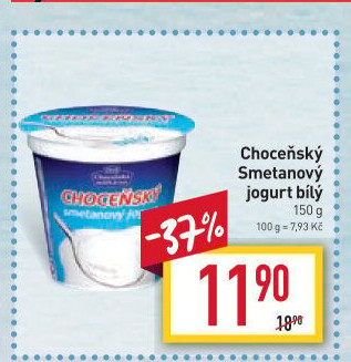Bílý jogurt smetanový Choceňský