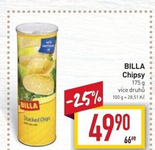 Chipsy Billa - tubus