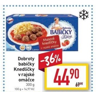 Knedlíčky masové v rajské omáčce mražené Dobroty babičky Kláry