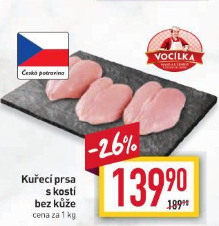 Kuřecí prsa s kostí Vocílka