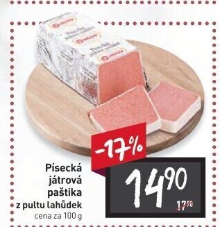 Paštika játrová písecká Maso uzeniny Písek