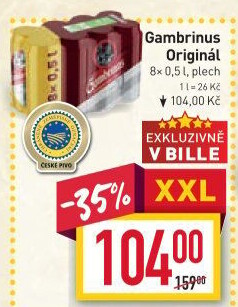 Pivo světlé výčepní Originál 10° Gambrinus