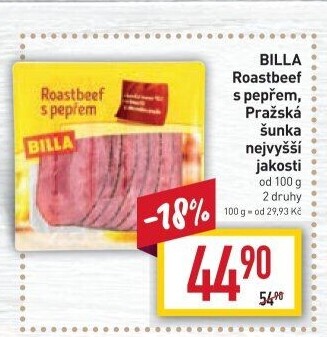 Roastbeef s pepřem Billa