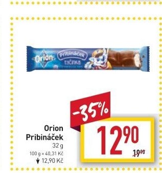 Tyčinka čokoládová Pribináček Orion