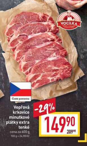 Vepřová krkovice bez kosti Vocílka