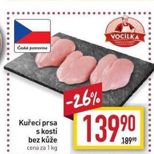 Kuřecí prsa s kostí Vocílka