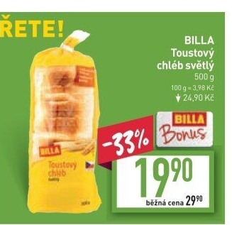 Toustový chléb Billa