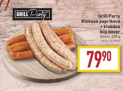 Klobása papriková a bílý bavor Grill Party