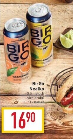Nealkoholické pivo ochucené Birgo